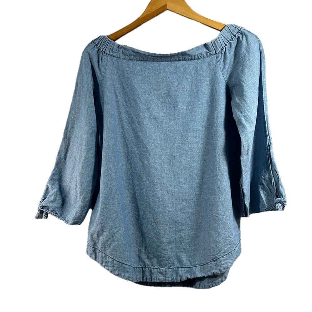 Free People Off or On the Shoulder Cotton\Linen Blend Top Size XS